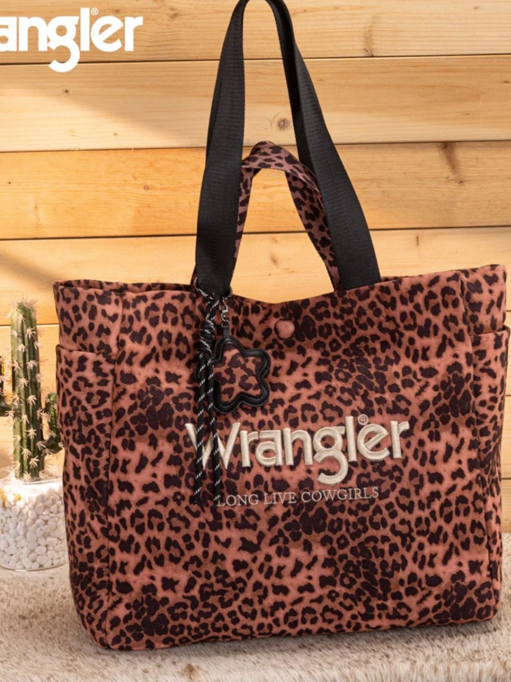 Wrangler Leopard Print Large Tote/Crossbody